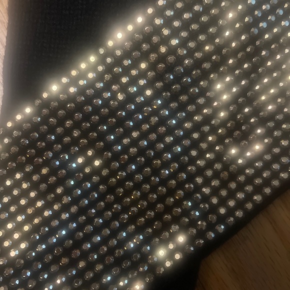 MICHAEL KORS GOLD STUDDED FINGERLESS RIBBED GLOVES NEW WITH TAGS - Picture 3 of 5